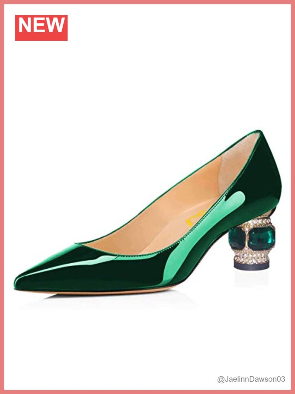 Crystal Pointed Toe Chunky Block Low Heel Wedding Pumps Slip On Comfort